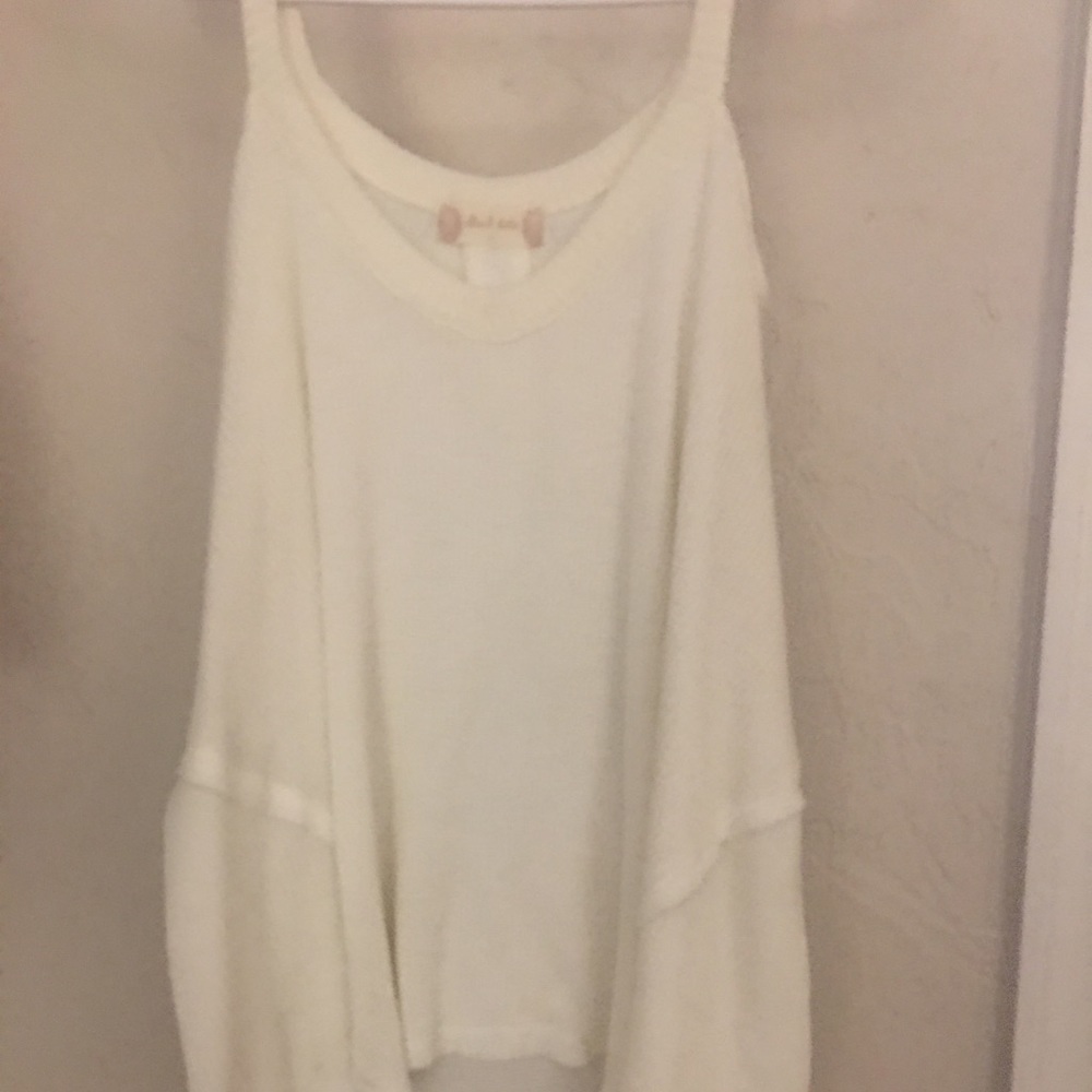 Peek-a-Boo shoulder cream sweater
